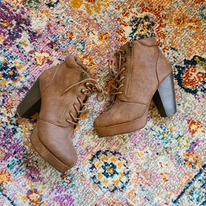 Brown Heeled Booties